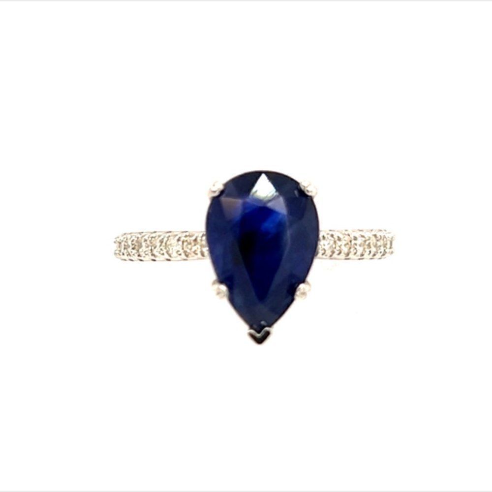 Sapphire Diamond Ring Size 6.5 14k Gold 2.77 TCW Certified $2,675 215415